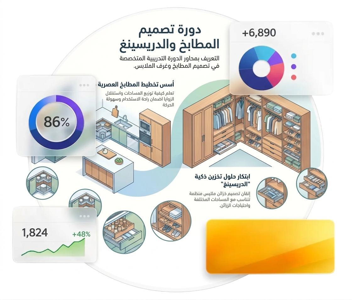 احتراف تصميم المطابخ والدريسينغ بـ SketchUp: من الصفر إلى مشروع جاهز للبيع