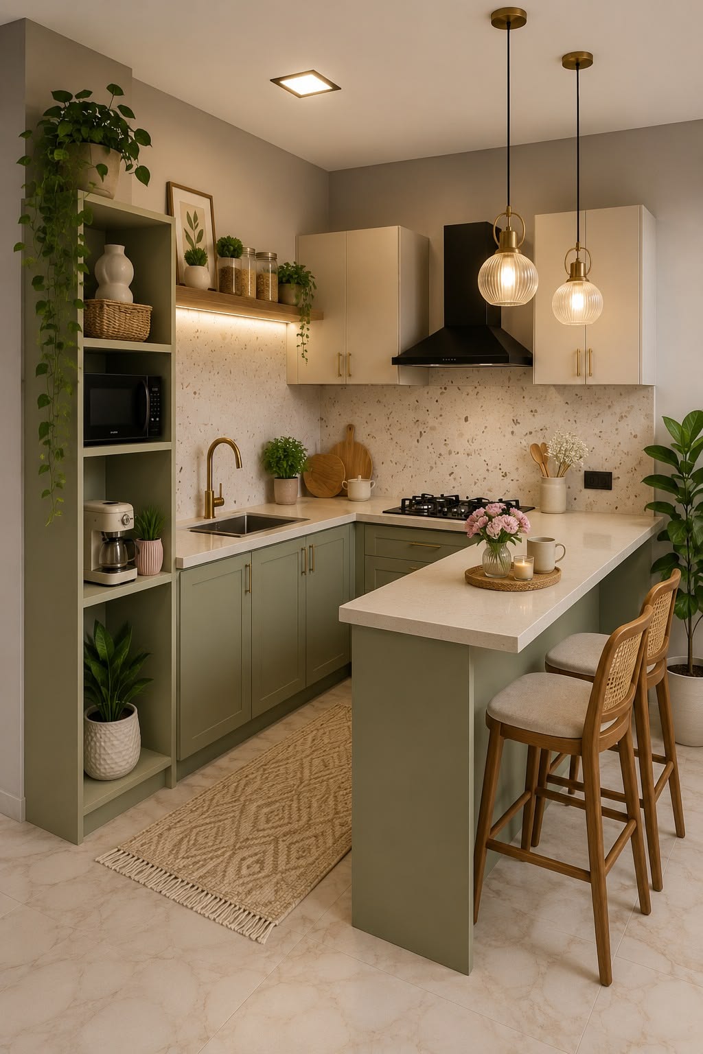 تصميم مطبخ صغير بأفكار ذكية لاستغلال المساحات